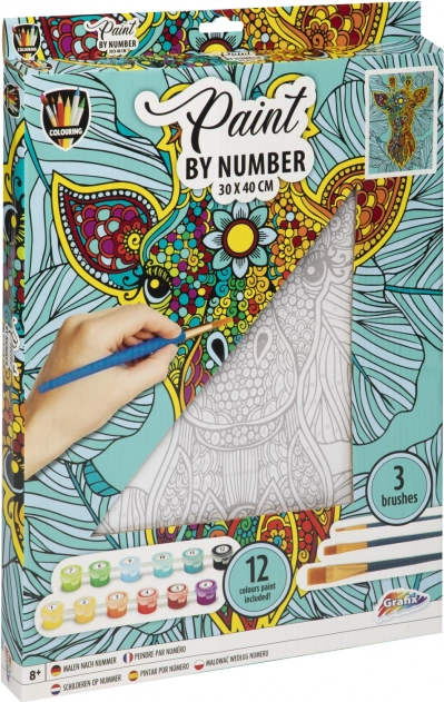 Malen nach Zahlen – Giraffe auf Leinwand 30 × 40 cm