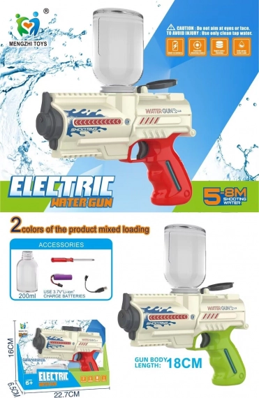 Elektrische Wasserpistole 18 cm mit Aufladung