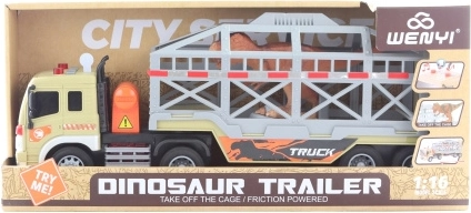 Batteriebetriebener Transporter mit Dinosaurier