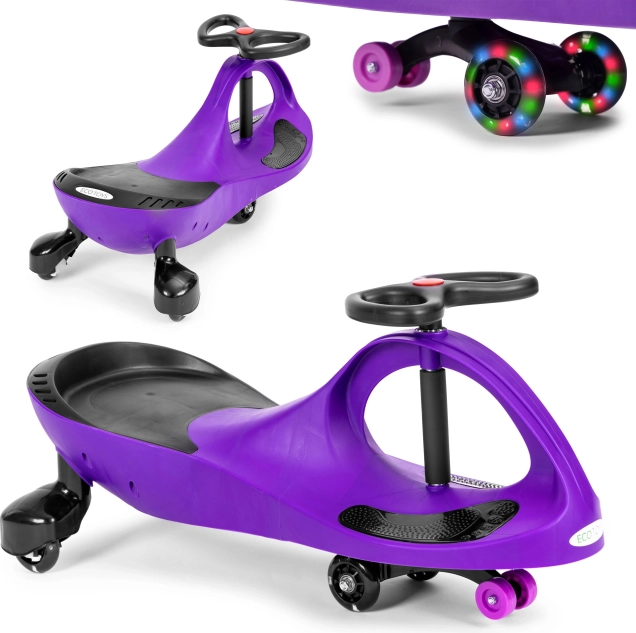 Wiggle-Car Rutschfahrzeug mit LED-Rädern, violett, ECOTOYS