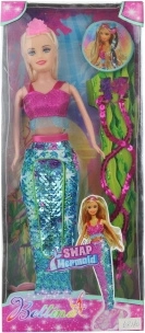 Meerjungfrauenpuppe mit Paillettenflosse 29 cm