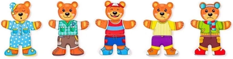 Bunte Kleidung zum Spielen und Lernen