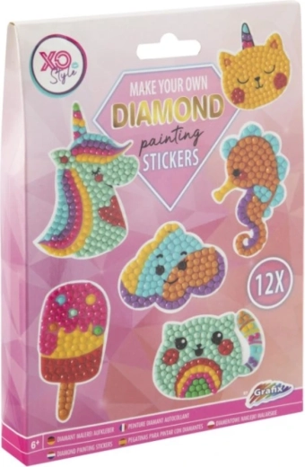 Sticker mit Diamantmalerei Einhorn 12 Stk