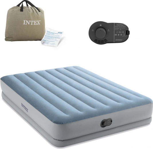 Aufblasbares Doppelbett INTEX 203 × 152 × 36 cm mit integrierter elektrischer Pumpe