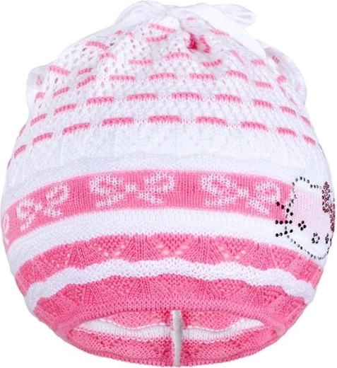 Gestrickte Mütze-Kopftuch New Baby Katze rosa