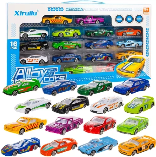 Bunte Metallautos - 16 Stück