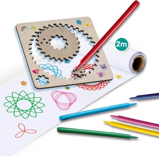 6 farbige Filzstifte und 2 m Papierrolle