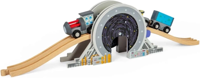 Bigjigs Rail Weltraumbrücke mit Portal-Tunnel für Holz-Eisenbahnen