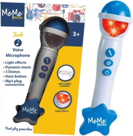 Meme Kinder-Mikrofon mit Licht- und Soundeffekten, blau