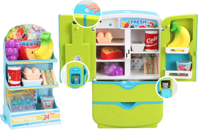 Kühlschrank mit Regal und Lebensmitteln mit Effekten 28 cm