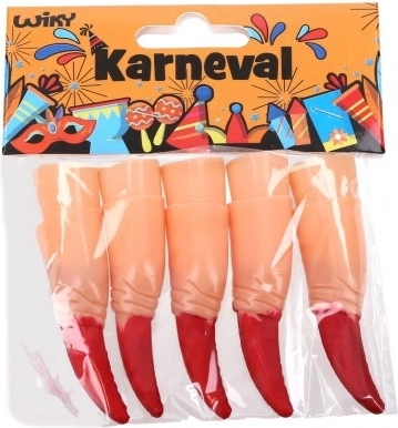 Plastfinger mit roten Krallen für Karneval - 10 Stk.