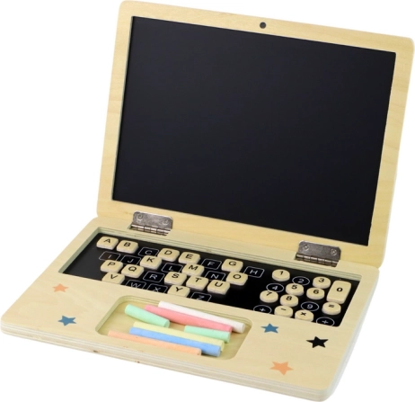 Holz-Notebook – Kreidetafel mit Alphabet