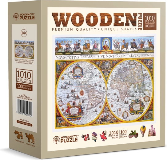WOODEN CITY Holzpuzzle Antike Karte Nova Terrarum 1010 Teile
