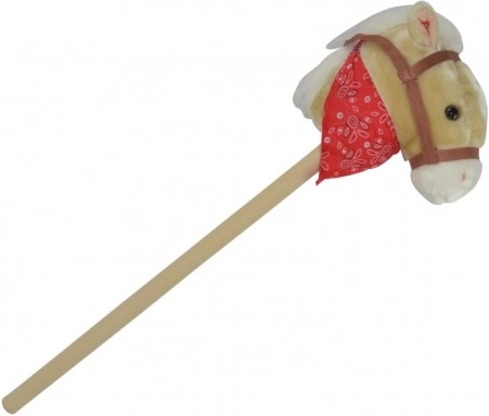 Plüsch-Steckenpferd mit Sound, 80 cm, beige