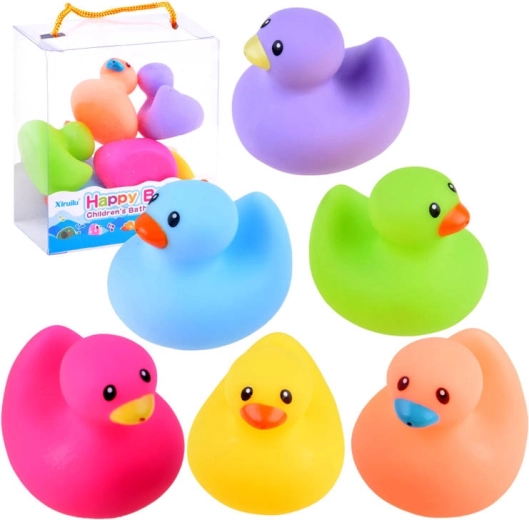 Bunte Gummi-Badeentchen, Set 6 Stück