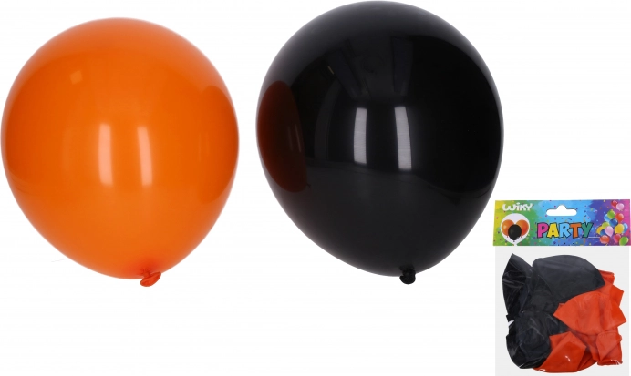 Halloween-Luftballons 30 cm – Set mit 10 Stück, schwarz und orange