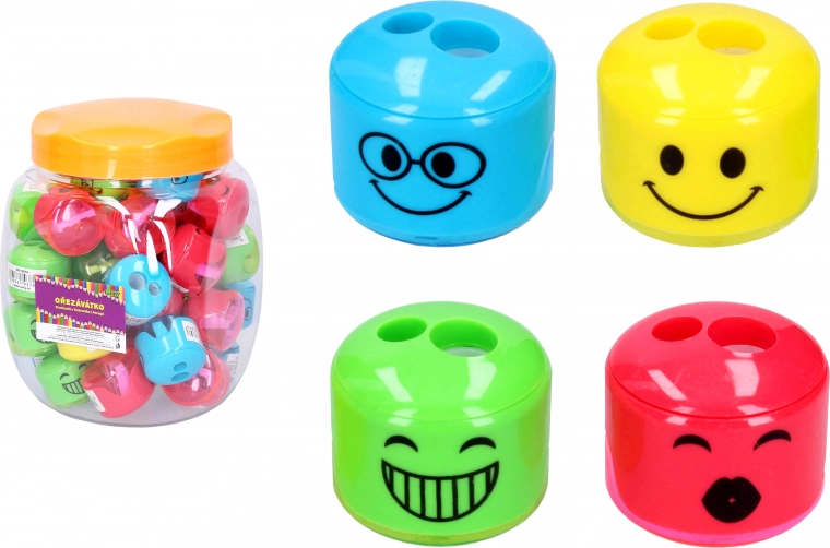 Doppelanspitzer mit Gesicht und Spänebehälter