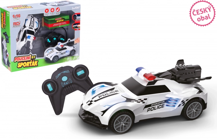 RC-Polizeiauto mit Licht- und Raucheffekten 18 cm