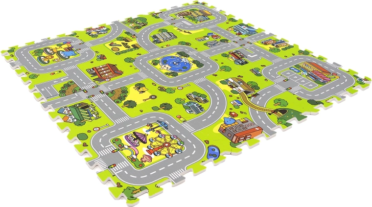 Stadt voller Fantasie für Autos und Figuren