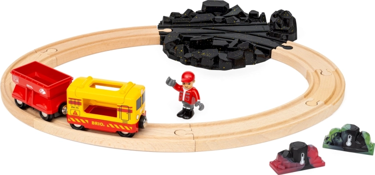 BRIO World Eisenbahnstrecke mit farbwechselnden Edelsteinen und Güterzug