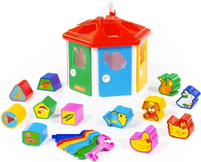 Steckpuzzle Häuschen mit Tieren