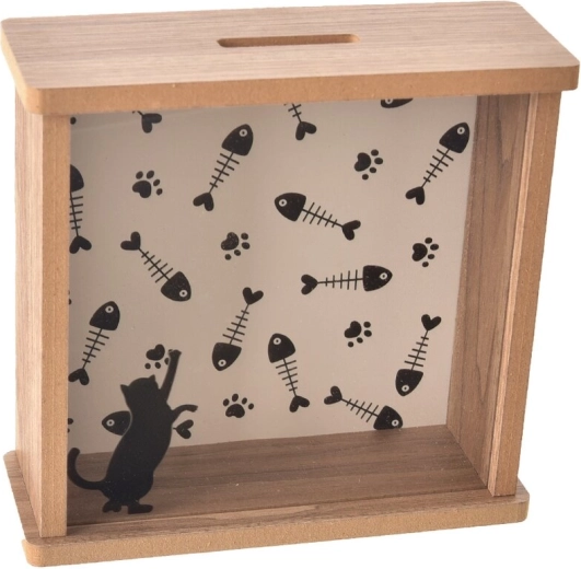 Holz-Spardose Lovely Cat