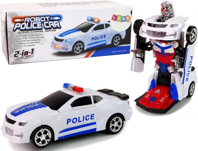 2-in-1 Polizeiauto Transformers mit Sound und Licht