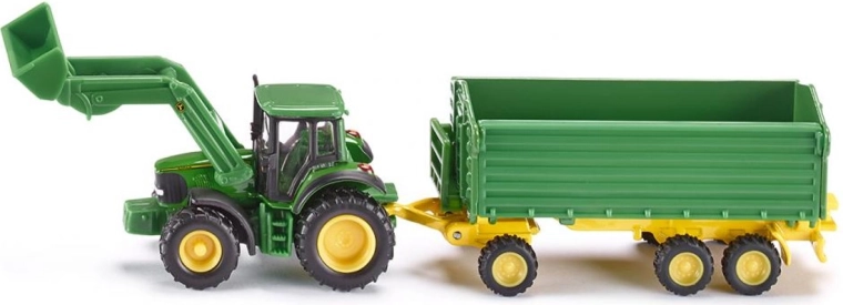 Siku Farmer Traktor mit Anhänger JOHN DEERE 1:87