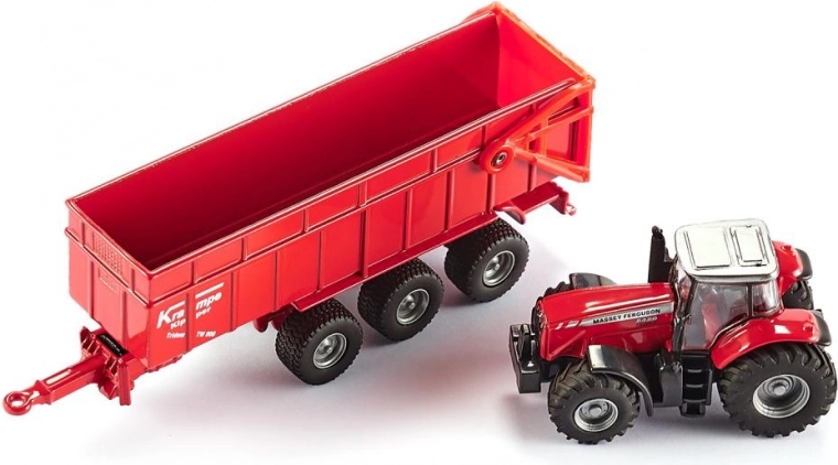 Traktormodell MASSEY FERGUSON mit Anhänger SIKU 1:87