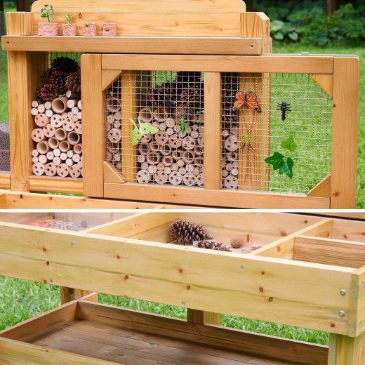 Insektenhotel mit Gitter lockt die kleinen Gartenbewohner an