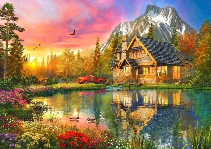 Puzzle Berghütte 1000 Teile BLUEBIRD