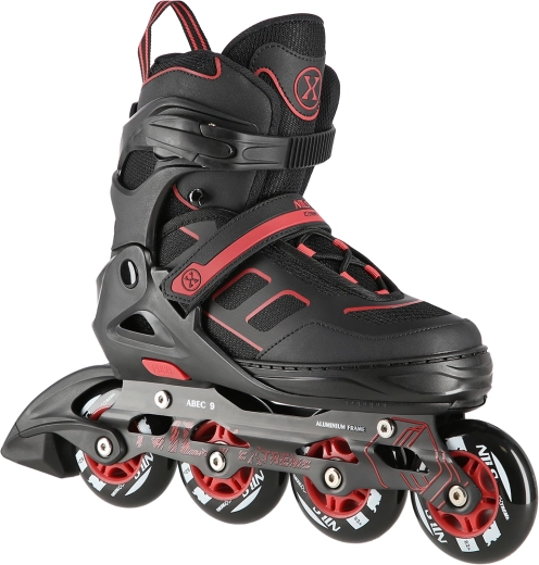 Inline-Skates Nils Extreme schwarz‑rot, verstellbare Größe