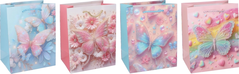 Geschenktasche S mit Schmetterlingen 10 × 23 × 18 cm