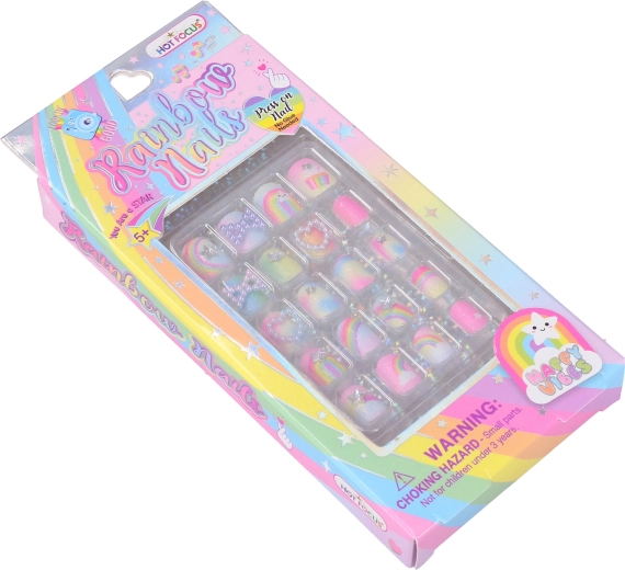 Klebende Nägel Regenbogen