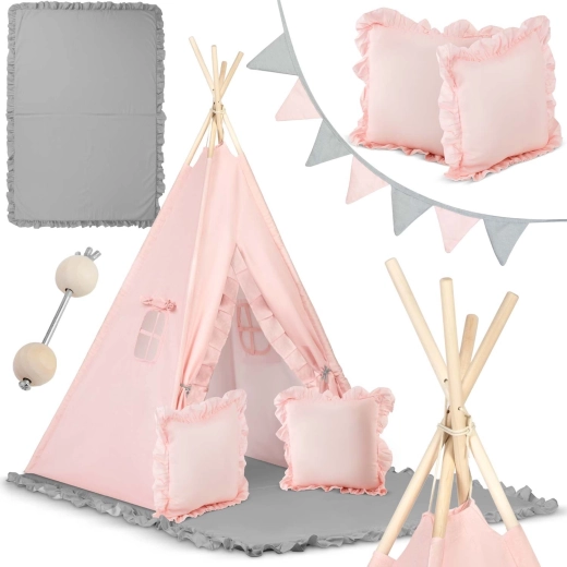 Kinder-Tipi-Zelt Nukido – hellrosa