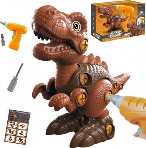 Konstruktionsset Dinosaurier T‑Rex zum Montieren mit Bohrer 31 Stk. WOOPIE
