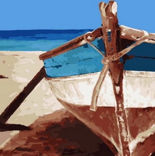 Norimpex Malen nach Zahlen Boot am Strand 40 × 50 cm