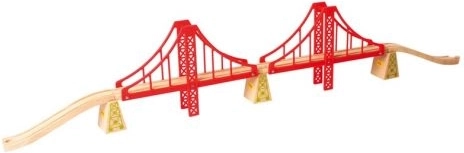 Bigjigs Rail doppelte Holz-Eisenbahnbrücke