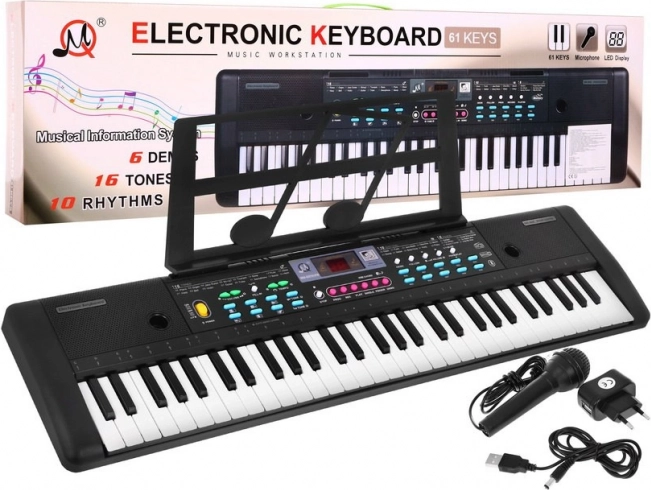 Kinder Keyboard mit Mikrofon und Notenständer