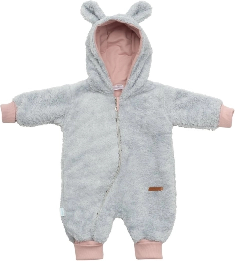 New Baby Teddy Bear grau-rosa Baby-Winteroverall
