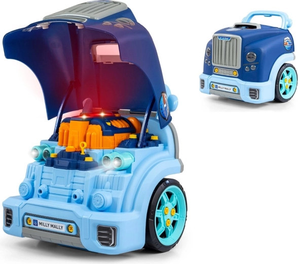 Realistisches Modell des Vorderteils eines Autos mit öffnender Motorhaube MILLY MALLY N-GINE, blau