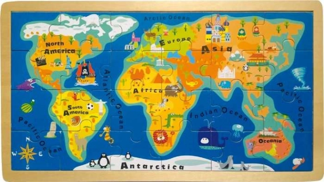 Einschubpuzzle Weltkarte für Kinder