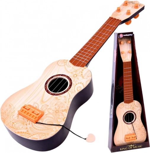 Kindergitarre mit Metallseiten und Plektrum – Natur