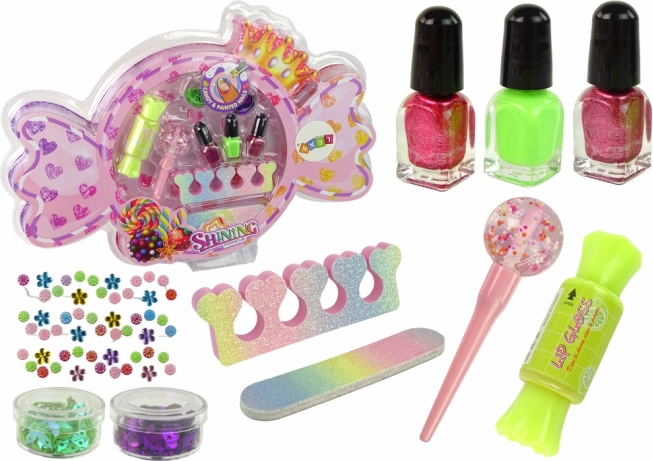 Nagel- und Make-up-Set in Bonbonform
