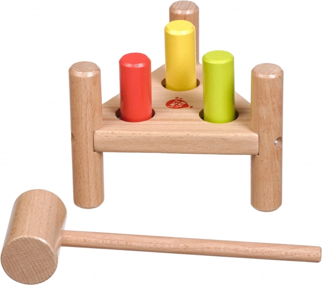 Holz-Klopfspiel Dreieck mit 3 Stiften