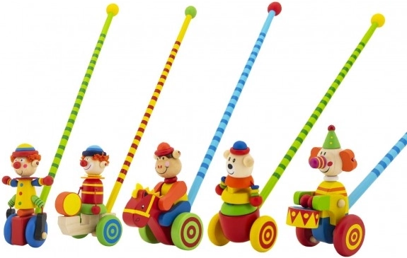 Holz-Schiebestab Clown 60 cm