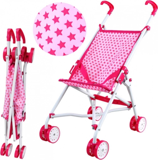 Rosa faltbarer Puppenwagen