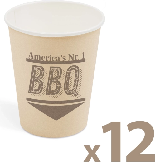 Papierbecher BBQ 250 ml, 12 Stück