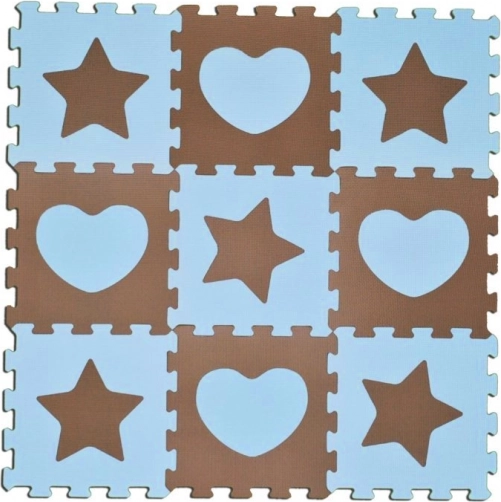 Schaumpuzzle Sterne und Herzen blau