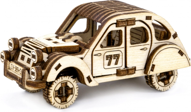 Holzpuzzle 3D – Rallyeauto zum Zusammenbauen